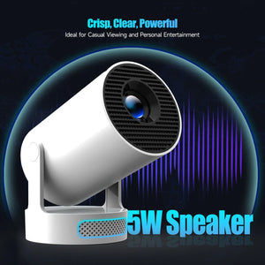 4K HY300 Pro Projector – Portable Outdoor Projector with Android 11, 5W Speaker, Dual WiFi6, and BT5.4